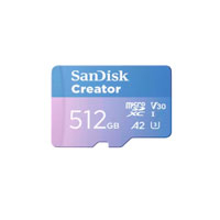 MEMORIA SANDISK MICRO SDXC CREATOR 512GB LECT 190MB/S ESC 130MB/S GRABA 4K/5.3K  SDSQXAV-512G-GN6MS