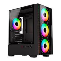GABINETE GAMER BALAM RUSH NITROX EDGE PRO CRYSTAL 4900C / MINI TORRE / MICRO-ATX, MINI ITX / INCLUYE 3 VENTILADORES ARGB 120 MM / CRISTAL TEMPLADO / NEGRO / BR-943888