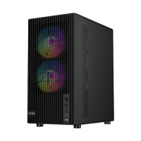 GABINETE ACTECK ZYRON GC606 / MINI TORRE / MICRO ATX - MINI ITX / VENTILADORES FRGB X3 / FUENTE DE PODER TIPO ATX (NO INCLUIDA) / METAL + PANEL DE CRISTAL TEMPLADO / NEGRO / AC-943819