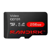 MEMORIA SANDISK VIDEO SC QD131 MICRO SDXC 256GB VIDEOVIGILANCIA 24/7 CLASE 10 U1 LECT 160MB/S ESC 18MB/S  SDSDQAS5-256G-BP