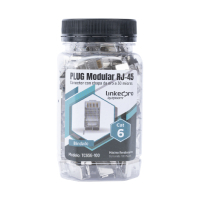 LINKEDPRO BY EPCOM / BOTE CON 100 PIEZAS DE PLUG MODULAR RJ45 CAT6 BLINDADO CON PIN DE TIERRA, CHAPADO DE ORO A 30 MICRAS PARA DURABILIDAD EXTREMA