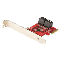 TARJETA PCIE CONTROLADORA SATA DE 4 PUERTOS - TARJETA DE EXPANSIóN PCI EXPRESS SATA - 6GBPS - PERFIL BAJO/COMPLETO - CONECTORES SATA APILADOS - ASM1164 SIN RAID STARTECH