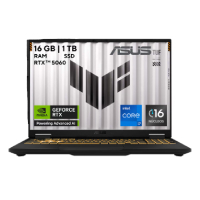 LAPTOP ASUS TUF GAMING F16 FX608JMR, CORE I7, 16 PULGADAS FHD 1920X1200, 16GB RAM DDR5, 1TB PCIE M.2 SSD, NVIDIA RTX 5060 8GB GDDR7, WINDOWS HOME 11, 1 AÑO DE GARANTÍA.