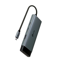 ADAPTADOR HUB | TP LINK | UH7020C | USB-C 7 EN 1 CON PUERTO HDMI 4K@60HZ, RANURAS PARA SD Y MICROSD Y CARGA RÁPIDA
