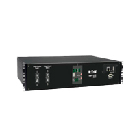 PDU MONOFASICO CONTROLABLE CON SWITCH DE TRANSFERENCIA AUTOMATICA 5.8KW, 2 ENTRADAS L6-30P DE 200V - 240V, 16 TOMACORRIENTES C13 2 C19 Y 1 L6-30R, 2U, TAA