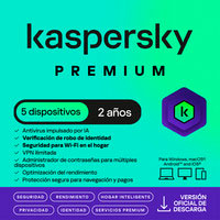 ESD KASPERSKY PREMIUM 5 DISP 3 CUENTAS KPM 2 AÑOS