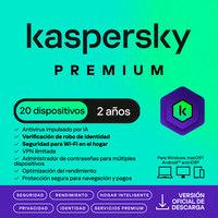 ESD KASPERSKY PREMIUM 20 DISP 10 CUENTAS KPM 2 AÑOS