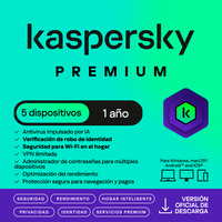 ESD KASPERSKY PREMIUM 5 DISP 3 CUENTAS KPM 1 AÑO
