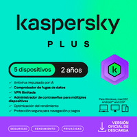 ESD KASPERSKY PLUS 5 DISP 3 CUENTAS KPM 2 AÑOS