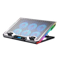 BASE ENFRIADORA ACTECK FROOST EPIC BE640 / 15.6 PULG / 6 VENTILADORES / 2X USB 2.0 / AJUSTABLE 7 NIVELES / ILUMINACION 7 MODOS / SILENCIO ABSOLUTO / ALUMINIO / AC-940788