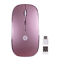 MOUSE - TECHZONE - TZACMOI27 - INALAMBRICO - NANORECEPTOR  USB A Y TIPO-C - OPTICO - BATERIA RECARGABLE - INCLUYE MOUSEPAD - 2.4GHZ - 1000/1200/1600 DPIS - 3 BOTONES + SCROLL