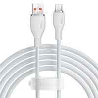 CABLE USB A TIPO C 6A BASEUS 2 MTS, 100W, COLOR BLANCO
