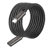 CABLE ACTECK EXTENSION LINK PLUS CE414 / USB C - USB C 3.1 / 60 CM / 4K A 60 HZ / 10 GBPS / NYLON TRENZADO / MACHO A HEMBRA / NEGRO / AC-939782