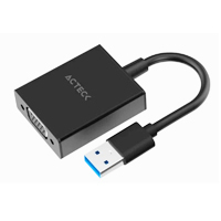 ADAPTADOR ACTECK SHIFT PLUS AV410 / VIDEO USB 3.0 / USB A VGA / MACHO A HEMBRA / NEGRO / AC-937108