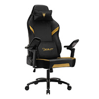 SILLA OCELOT GAMING OS-KING / VINIPIEL Y TERCIOPELO / BASE METALICA AJUSTABLE / DESCANSABRAZOS 5D / PISTON CLASE 4 / RECLINABLE 90-155 GRADOS / HASTA 150KG / COJINES LUMBAR Y CERVICAL / COLOR NEGRO CO