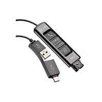ADAPTADOR QD HP POLY 786C7AA/ DA85 ADAPTADOR DIGITALES QD USB-A Y USB-C, BOTONES DE VOLUMEN, MUTE , LLAMADA Y PAUSA COLOR NEGRO