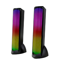 BOCINA GAMER BALAM RUSH GLIMM TOWER BG575 / ALAMBRICA USB / BLUETOOTH CONEXIN 3.5 MM / SONIDO ESTEREO / 10 W / ILUMINACION LED / NEGRO / BR-936972