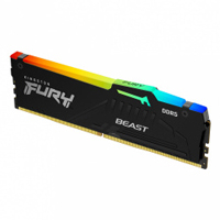 MEMORIA RAM KINGSTON DIMM DDR5 16GB 5200MT/S FURY BEAST BLACK XMP RGB CL40 288PIN 1.25V C/DISIPADOR DE CALOR P/PC/GAMER/ALTO RENDIMIENTO KF552C40BBA-16