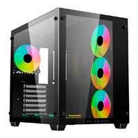 GABINETE GAMER BALAM RUSH TANK PRO GM930 / ATX - MINI TORRE / MICRO ATX - MINI ITX / PANEL CRISTAL TEMPLADO REMOVIBLE / VENTILADOR RGB / MALLA METALICA / 2 X SSD - 2 X HDD / NEGRO / BR-935944