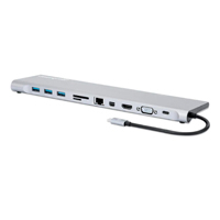 DOCKING USB,MANHATTAN,130578,-C 11 PTOS, HDMI/MINI DP/VGA, USB-C PD/3XUSBV3.2, RED/AUDIO/SD/MICRO SD