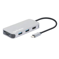 DOCKING USB,MANHATTAN,130615,-C  8 PTOS, HDMI, USB-C PD/2XUSBV3.2/USBV2.0, RED,SD/MICRO SDD