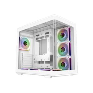 GABINETE COOLER MASTER ELITE 600, ARGB FAN 7 / BLANCO / TORRE INTERMEDIA / MINI-ITX / MINI-DTX / MICRO-ATX / ATX / PANEL PANORAMICO DE VIDRIO TEMPLADO