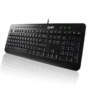 GHIA / KIT TECLADO Y MOUSE / ALAMBRICO / ERGONOMICOS / MULTIMEDIA / USB / COLOR NEGRO