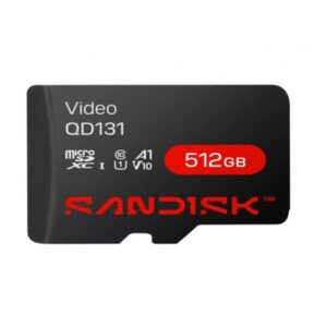 MEMORIA SANDISK VIDEO SC QD131 MICRO SDXC 512GB VIDEOVIGILANCIA 24/7 CLASE 10 U1 LECT 160MB/S ESC 18MB/S  SDSDQAS5-512G-BP