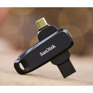 MEMORIA SANDISK 64GB USB 3.2 GEN1 PHONE DRIVE PARA ANDROID TIPO-C/TIPO A NEGRO GIRATORIA SDDDC6-064G-G46