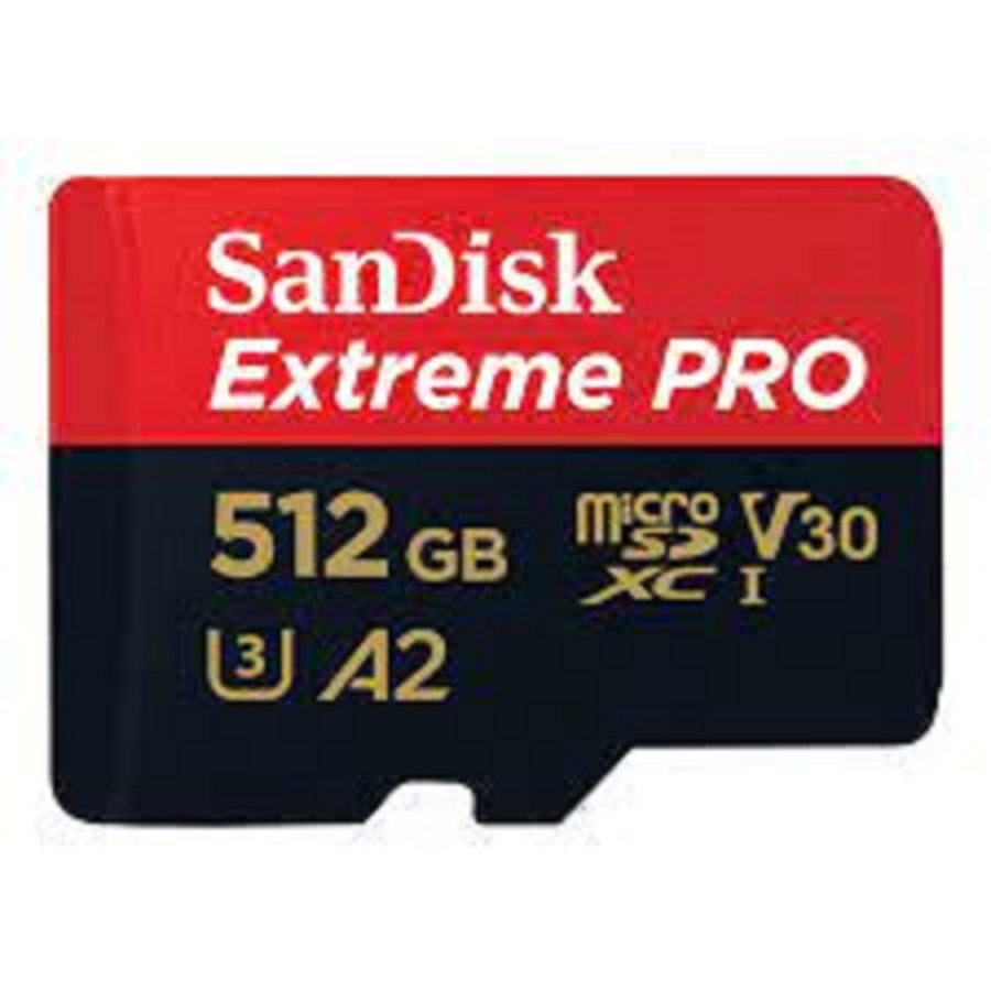 MEMORIA SANDISK MICRO SDXC 512GB EXTREME PRO 200MB/S 4K CLASE 10 A2 V30 C/ADAPTADOR SDSQXCD-512G-GN6MA