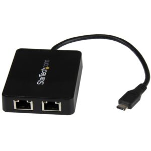 ADAPTADOR DE RED USB-C CON DOS PUERTOS ETHERNET GIGABIT Y PUERTO ADICIONAL USB TYPE-A - STARTECH.COM MOD. US1GC301AU2R
