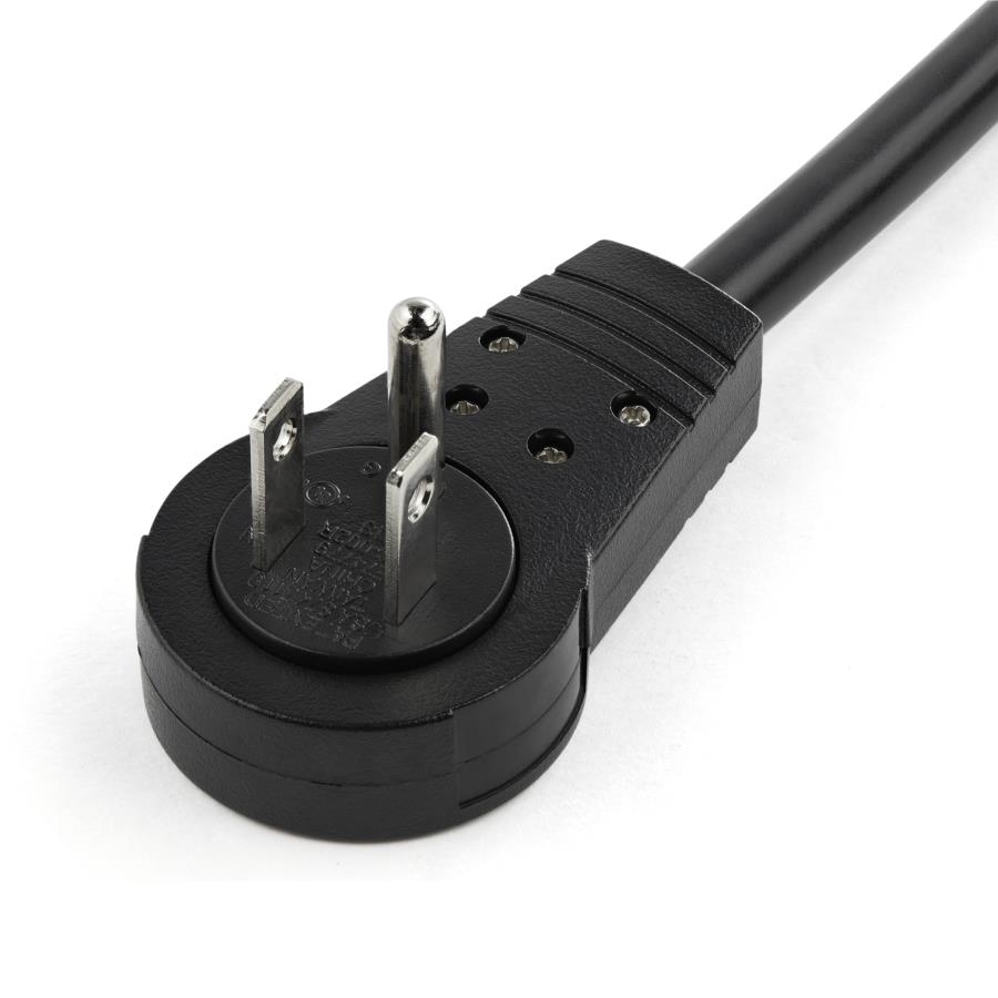 CABLE DE CORRIENTE DE 3M DE EXTENSION - CABLE DE ALIMENTACION ROTATIVO PLANO DE 360 - NEMA 5-15P A NEMA 5-15R - 16AWG - 15A 125V - NEGRO - 3 PUNTAS - UL - STARTECH.COM MOD. RTPAC10110
