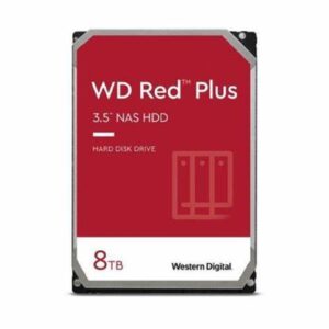 DISCO DURO INTERNO WD RED PLUS 8TB 3.5 ESCRITORIO SATA3 6GB/S 128MB 5640RPM 24X7 HOTPLUG NAS 1-8 BAHIAS WD80EFZZ