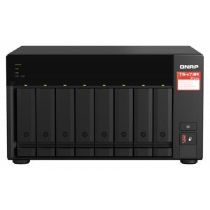 NAS QNAP TS-873A-8G-US /8 BAHIAS SATA DE 3,5 /NCLEO CUADRUPLE 2.2GHZ/ 8GB DDR4 HASTA 64 GB/ LAN 2,5 GBE X2/ USB 3.2 X2/HOT SWAP/ SOPORTA M.2 2280/ NO INCLUYE DISCOS