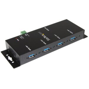 HUB USB 3.0 DE 4 PUERTOS - CONCENTRADOR USB-A INDUSTRIAL DE METAL - DE MONTAJE EN RIEL DIN, PARED O ESCRITORIO - HUB DE EXPANSION TAA - STARTECH.COM MOD. ST4300USBM