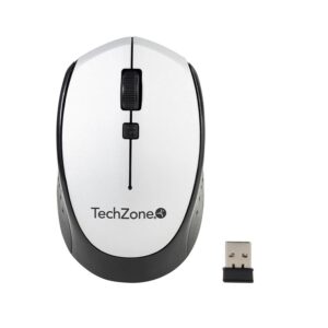 MOUSE - TECHZONE -  TZ19MOU01-INAPL - OPTICO - INALAMBRICO - BATERIA AA - 1600 DPIS ERGONOMICO PLATA