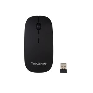 MOUSE TECHZONE TZ18MOUINAMP-NG RECARGABLE USB HASTA 1600 DPI NEGRO INCLUYE MOUSEPAD