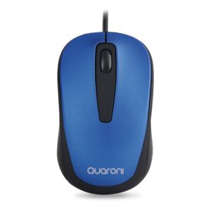 MOUSE OPTICO QUARONI ALAMBRICO COLOR AZUL 1200 DPI