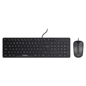 KIT TECLADO Y MOUSE OPTICO QUARONI ALAMBRICO COLOR NEGRO