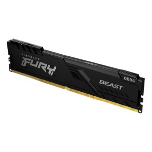 MEMORIA RAM KINGSTON DIMM DDR4 8GB 3200MT/S FURY BEAST BLACK CL16 288PIN 1.35V C/DISIPADOR DE CALOR P/PC/GAMER/ALTO RENDIMIENTO KF432C16BB/8